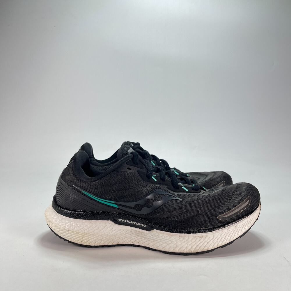 Saucony Triumph 19 Black Teal Running Shoes Sneakers S10678-10 Women's Size 9